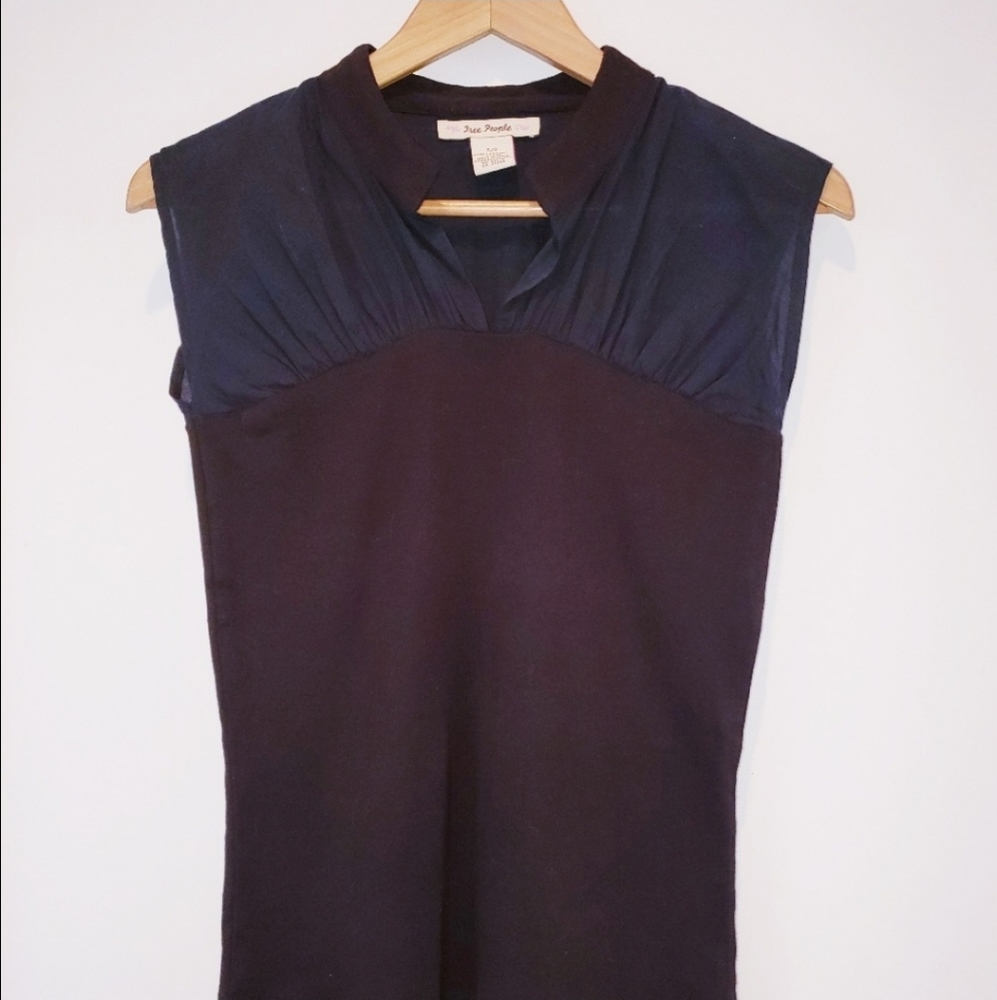 Free People split neck sleeveless top